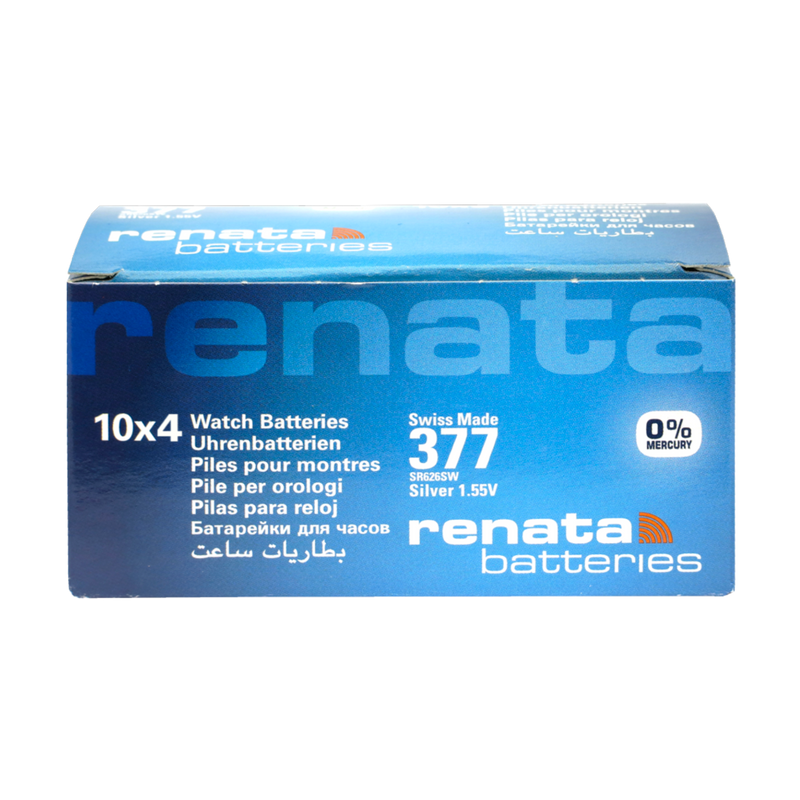 Renata 377 Watch Battery Box - 377/376, SR626SW, 280-39, GS4