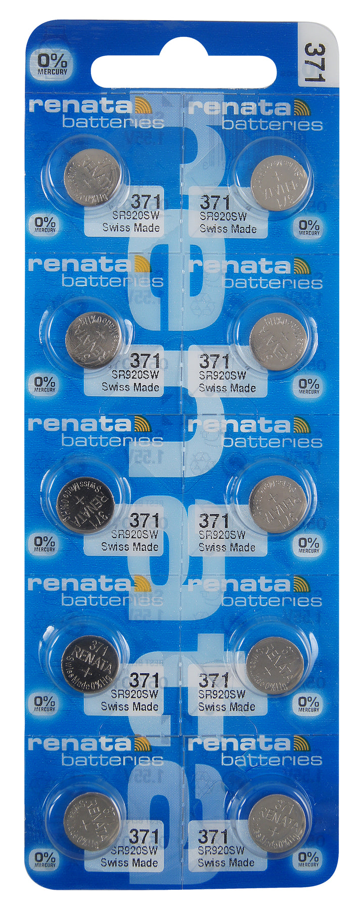 Renata Watch Battery Swiss Made Renata 371 or SR 920 Sw 1.5 V 1 Battery, 371  or Sr 920 Sw 